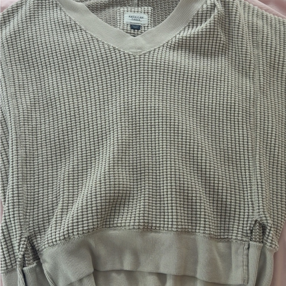 American Eagle Outfitters Textured Beige Sweater